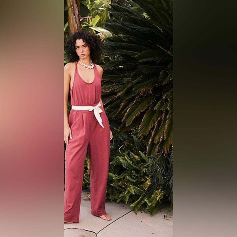 NWT Free People Beach Axel Open Twist Back Jumpsuit